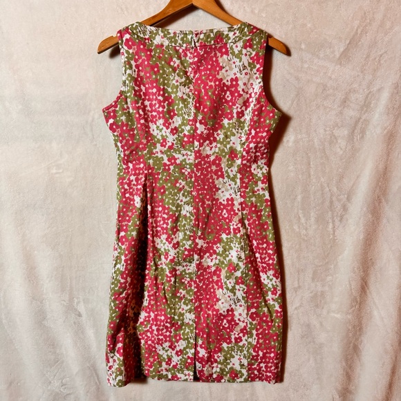 Talbots Petites Pink Green White Floral Dress Size 8P - Picture 5 of 10